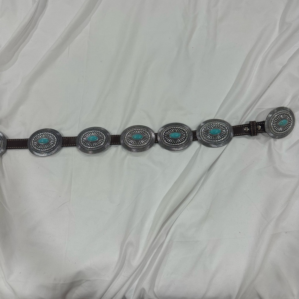 Silver and Turquoise Concho Belt